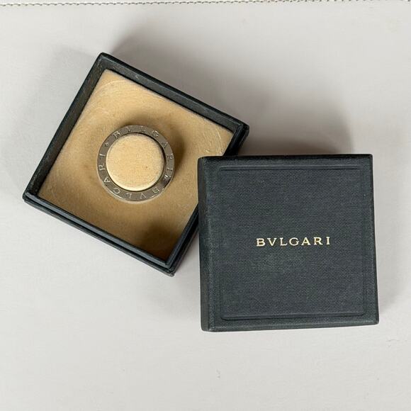 Bvlgari Mens Sterling Silver Key Ring Keychain with Gift Box - Picture 2 of 7
